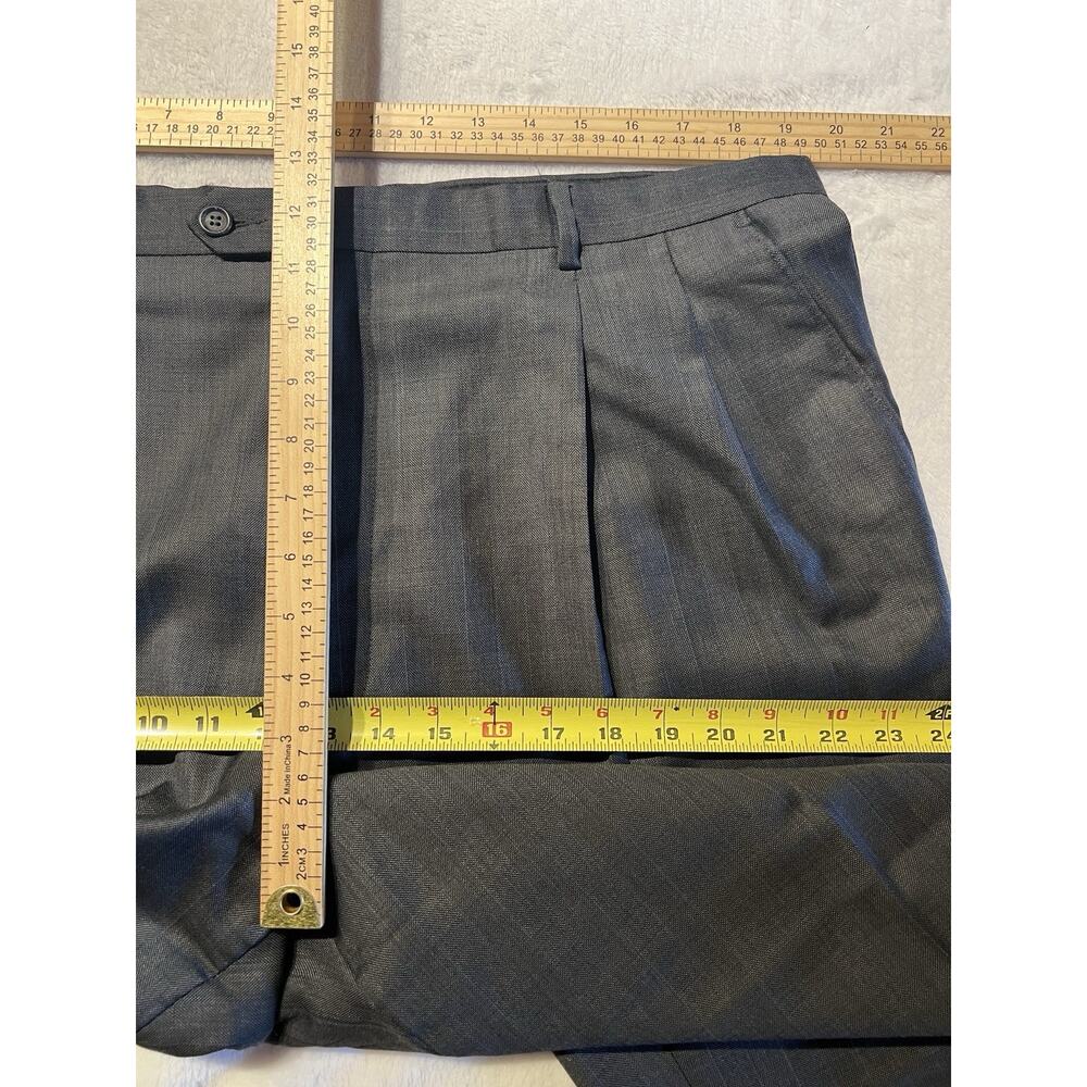 Vito Rufolo Italy Mens 46R 39x31 Gray with Ice Blue Stripe Super 100s Suit Note - Picture 12 of 16